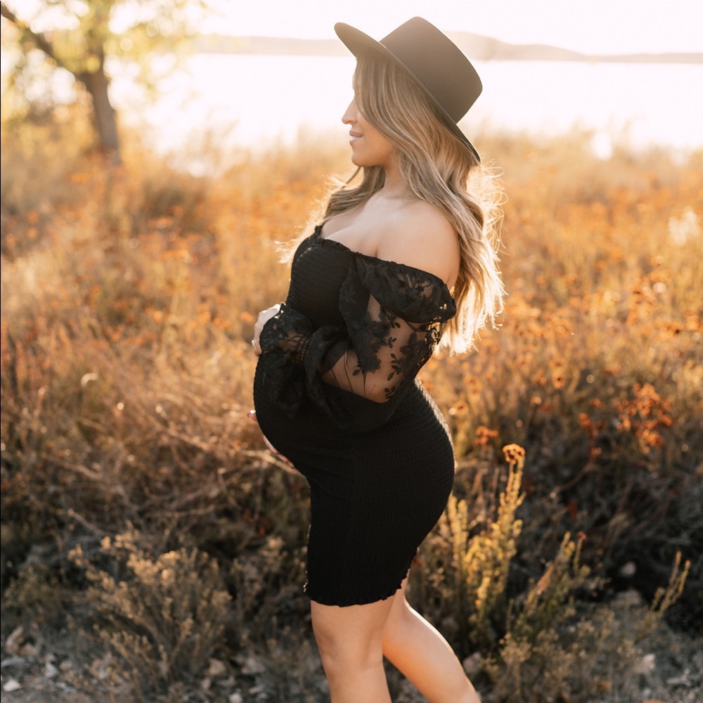 Laced Sleeves Ruched Dress